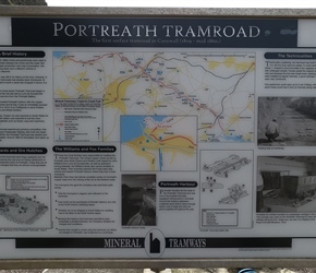 Information board about the ride at the start by the harbour in Portreath