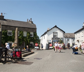 Cartmel, the road between the grey and white house leads to the racecourse