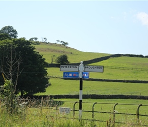 Route 700 sign, close to the descent to Ulverston