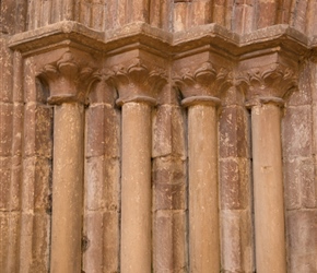 Red Sandstone entrance pillars at Holme Cultram Abbey