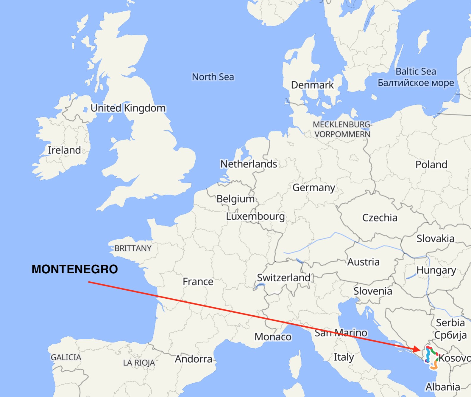 Montenegro is in the Balkans